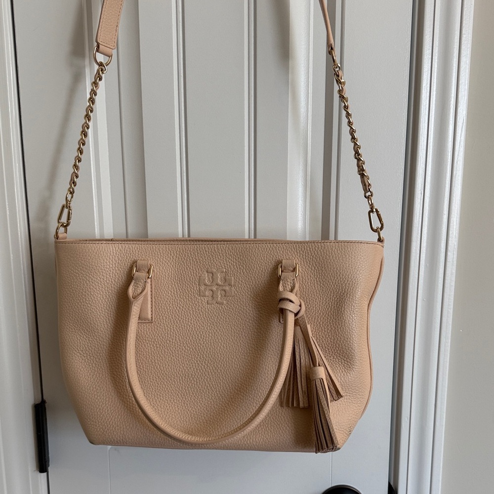 Tory Burch Beige Tote with Tassel - Picture 4 of 6